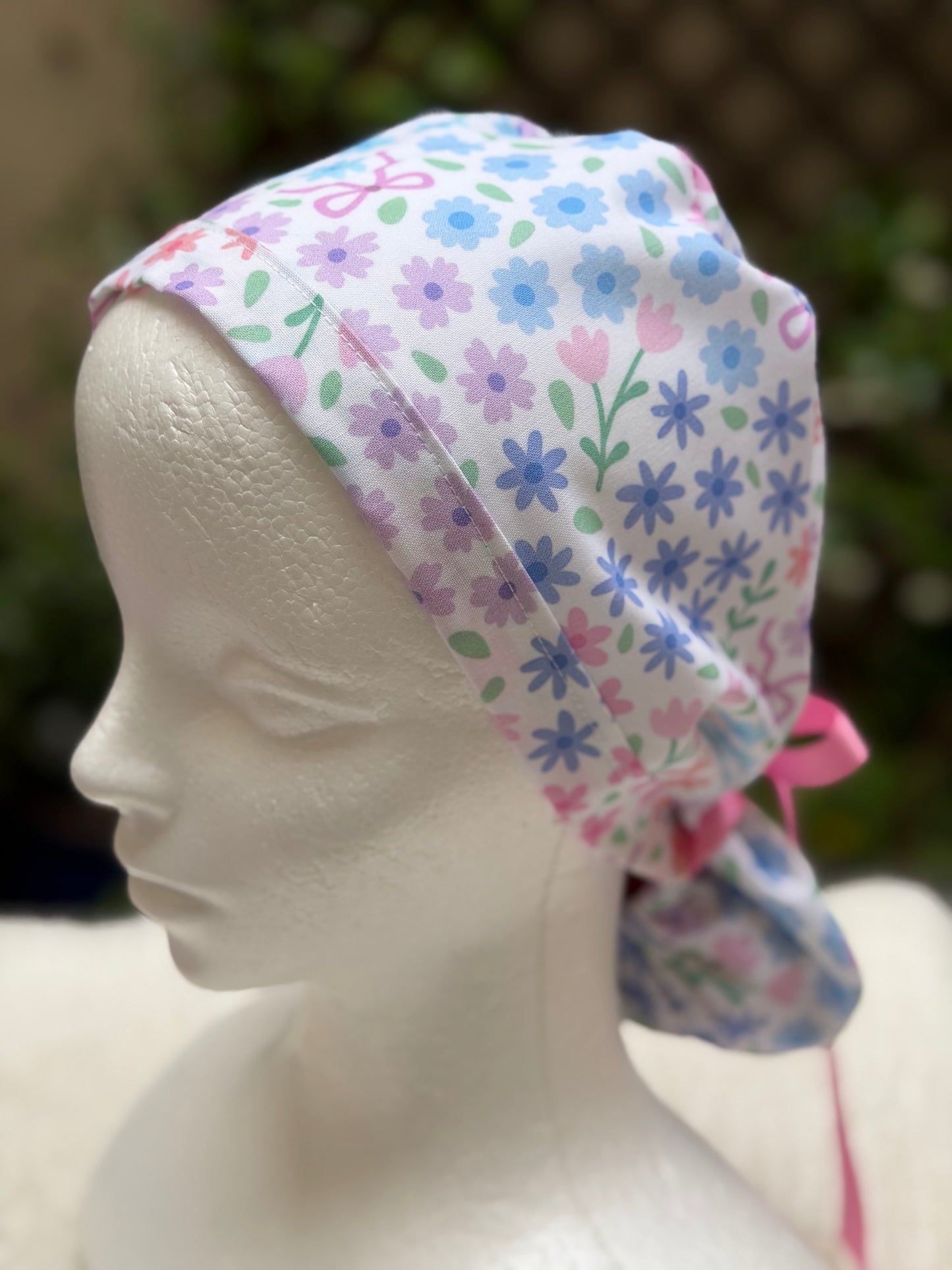Spring Coquette Ponytail Scrub Cap (Copy)