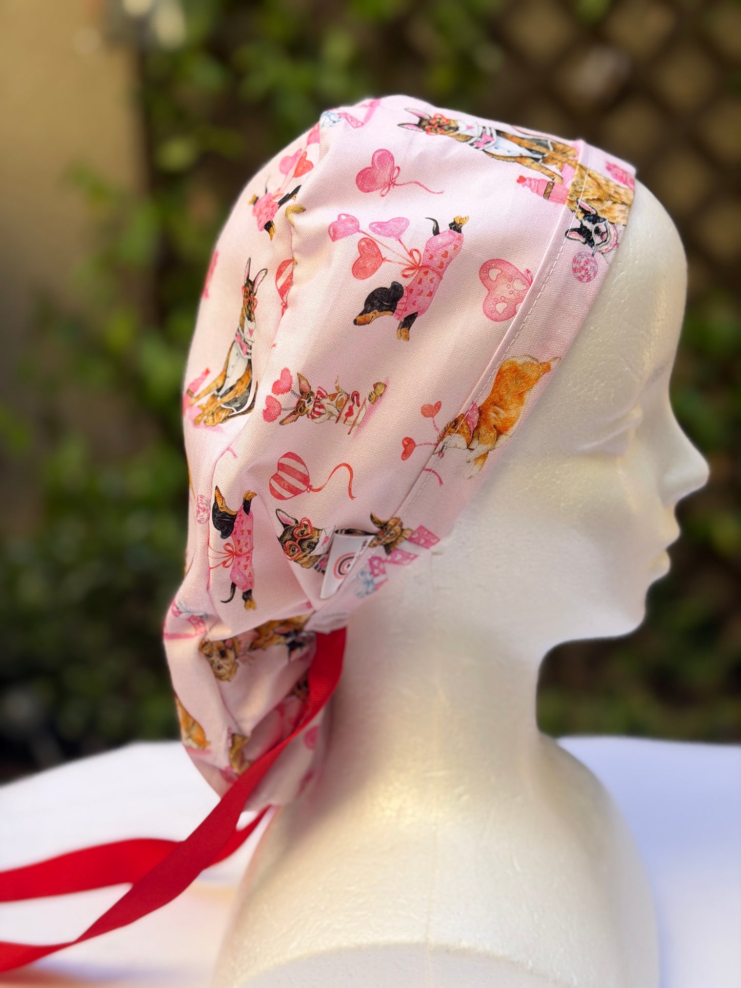 Dogs valentines  scrub cap