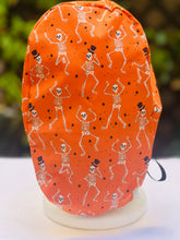 Load image into Gallery viewer, Dancing skeleton Ponytail scrub cap
