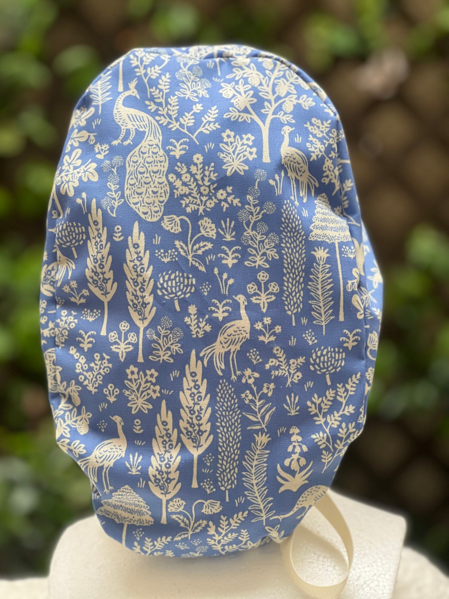 Kara ponytail scrub cap, blue