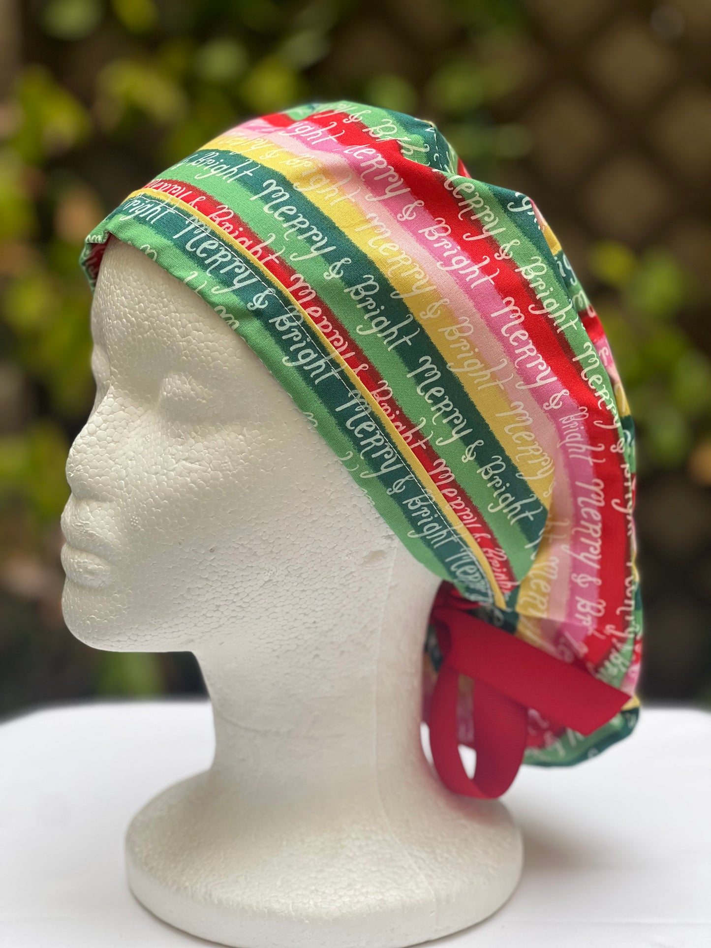 Bright and Merry Holiday - Winter Holiday Ponytail Cap