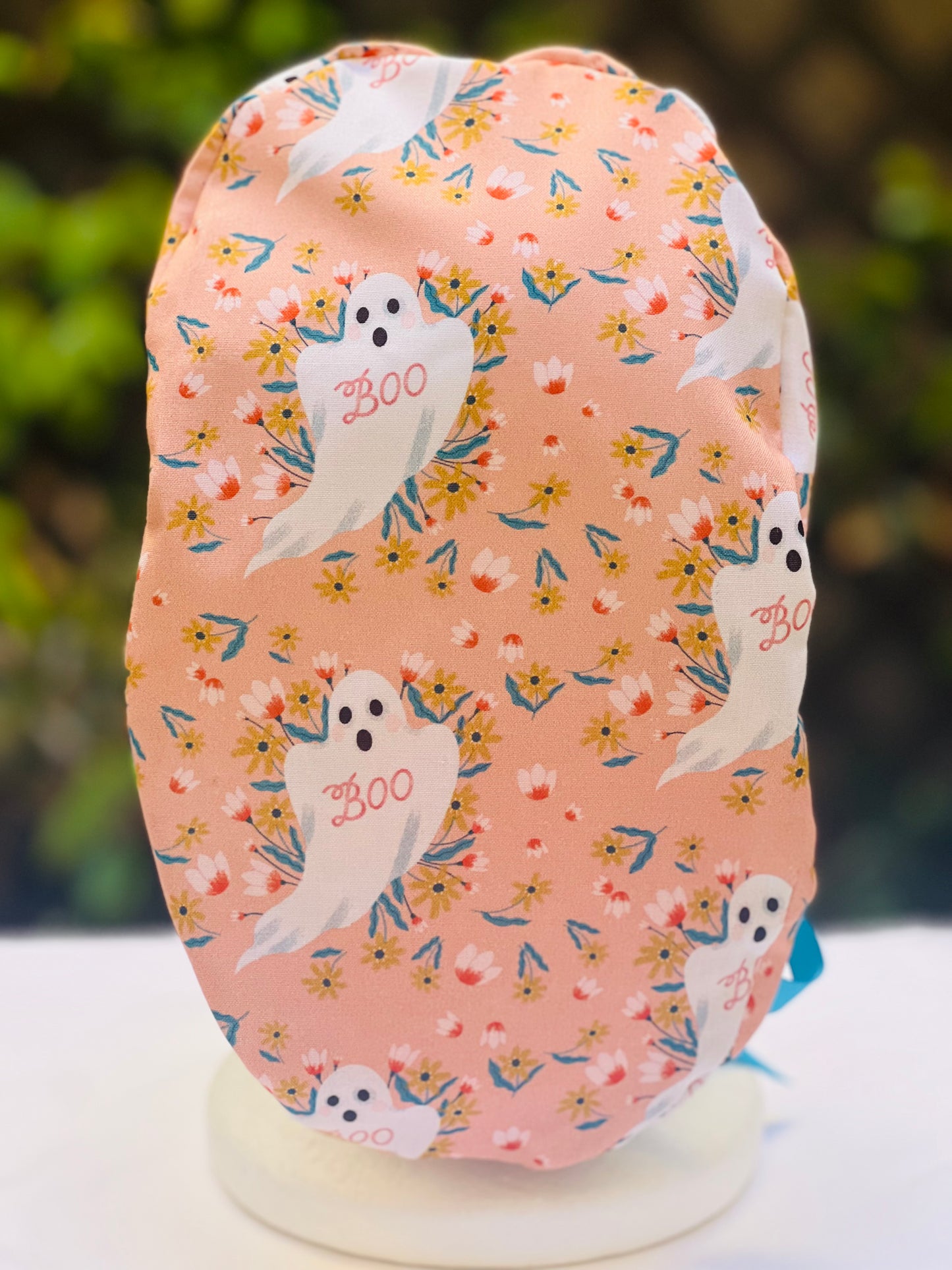 Ghost halloween Ponytail scrub cap
