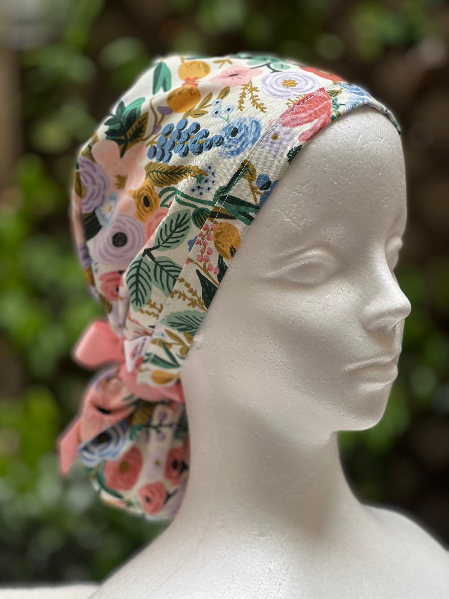 Lisette ponytail scrub cap, Ivory big