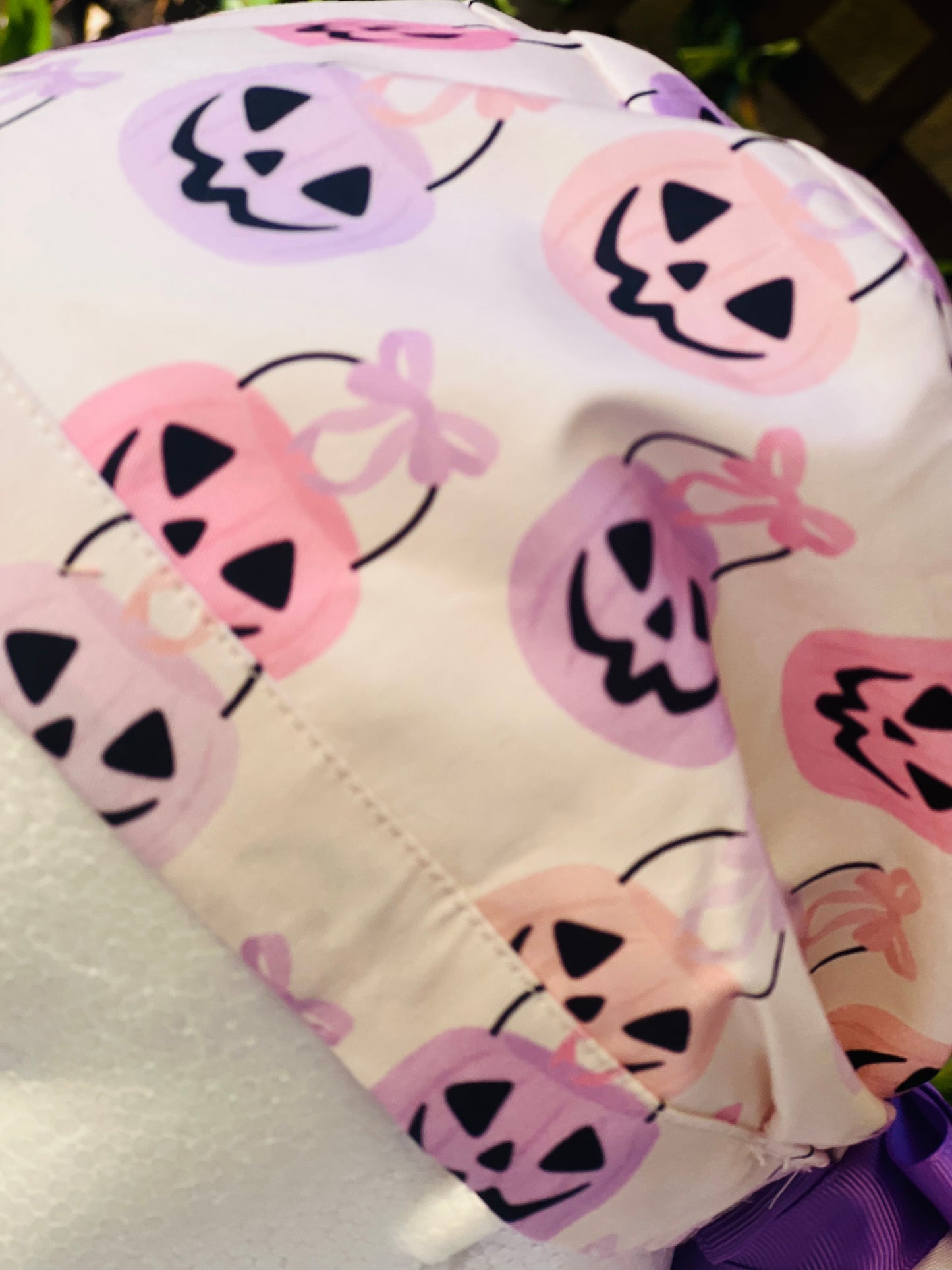 Trick or treat bag Ponytail Scrub Cap
