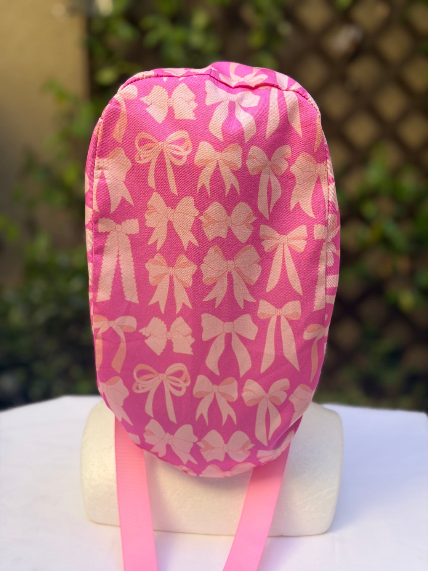 Hot pink  Ponytail Scrub Cap