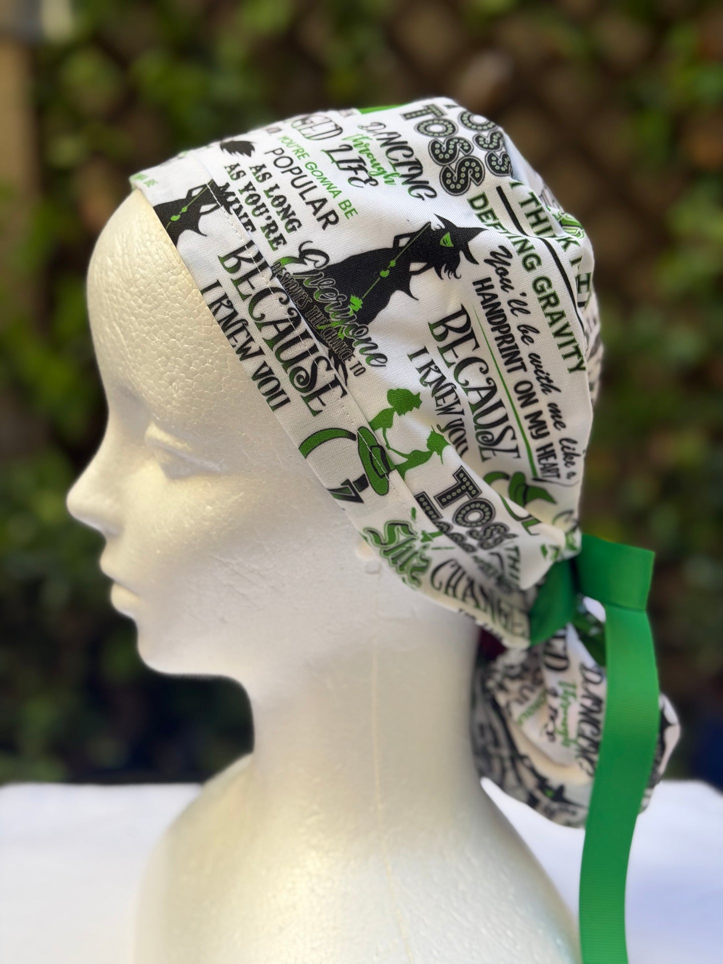 Toss toss  with Caution Ponytail Scrub Cap