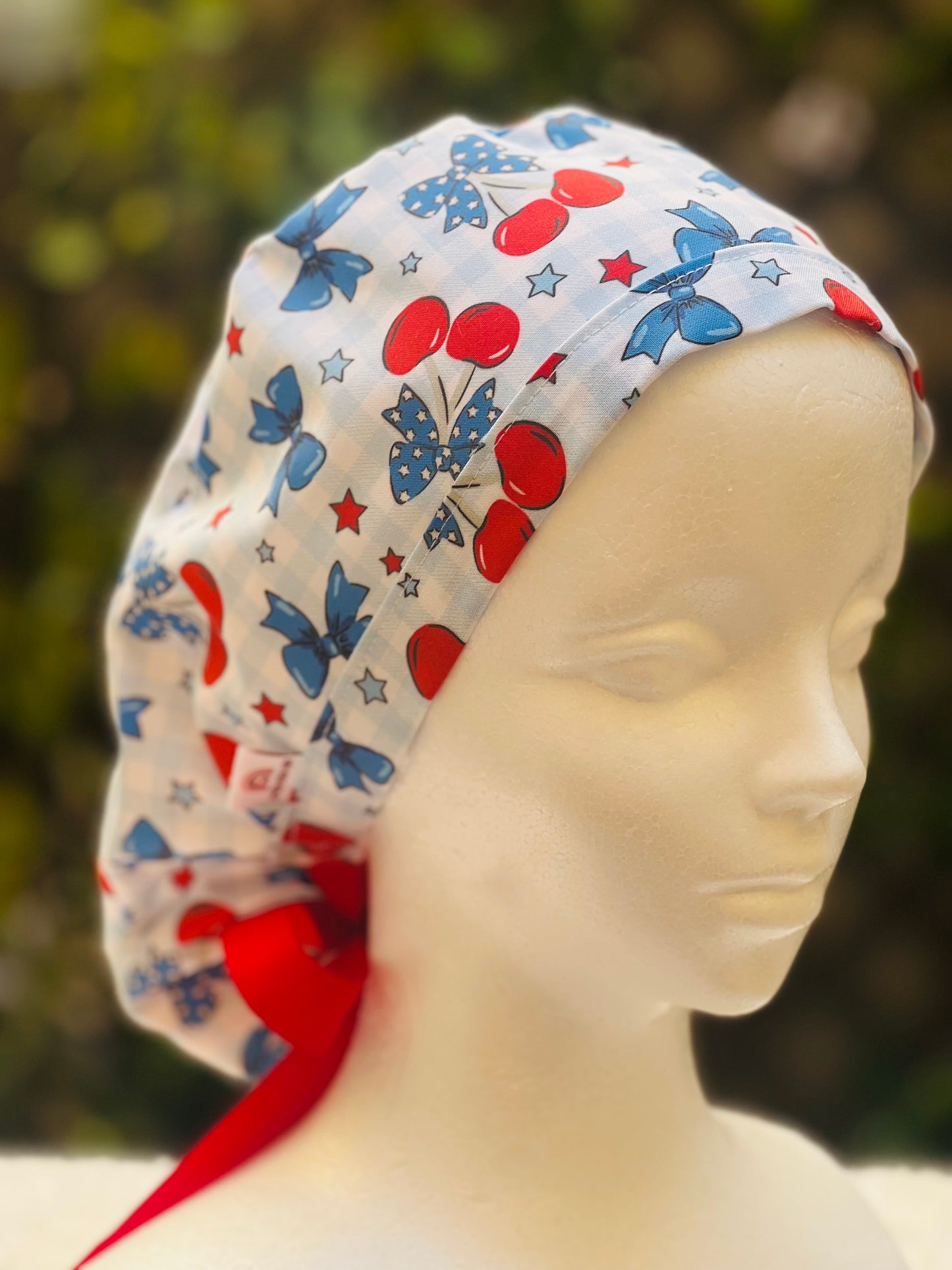 Blue bow scrub Cap