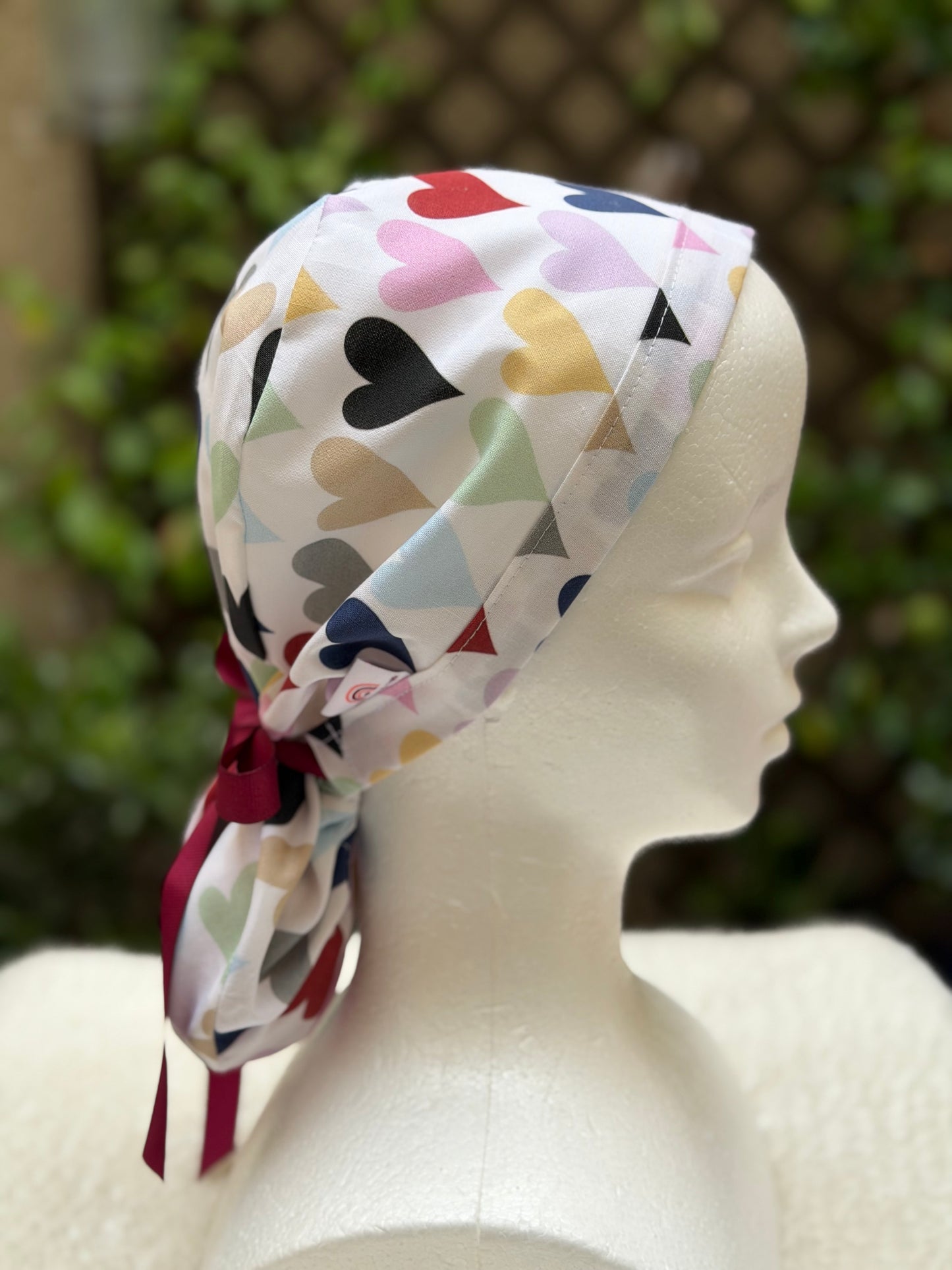 Swiftie Hearts Ponytail Scrub Cap