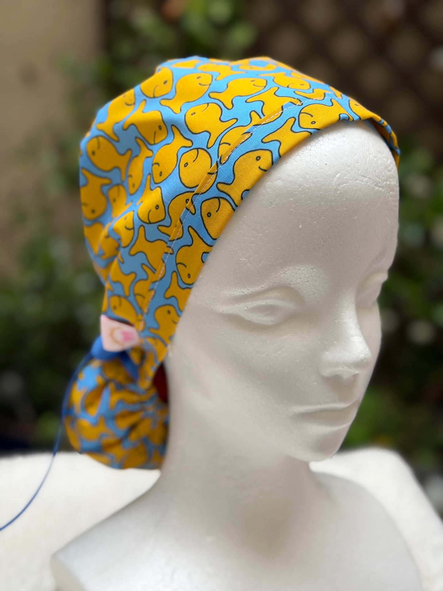 Gold fish crackers Ponytail Scrub Cap