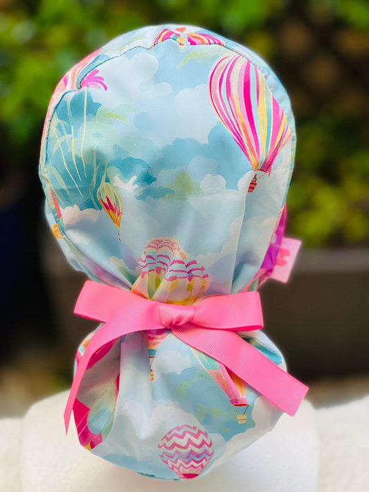 Preppy Hot air balloonPonytail Scrub Cap