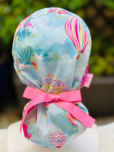 Load image into Gallery viewer, Preppy Hot air balloonPonytail Scrub Cap
