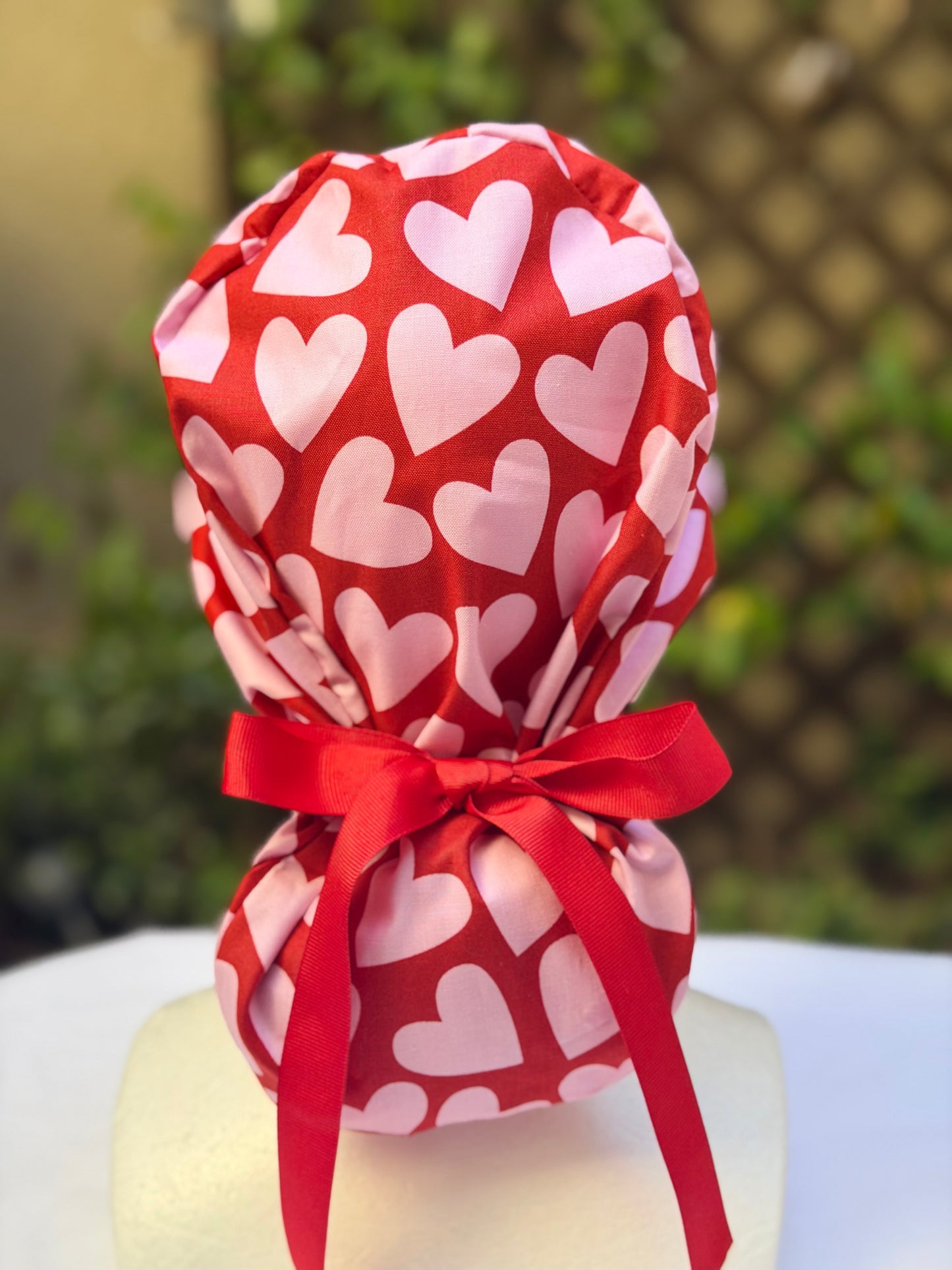 Hearts Valentines scrub cap