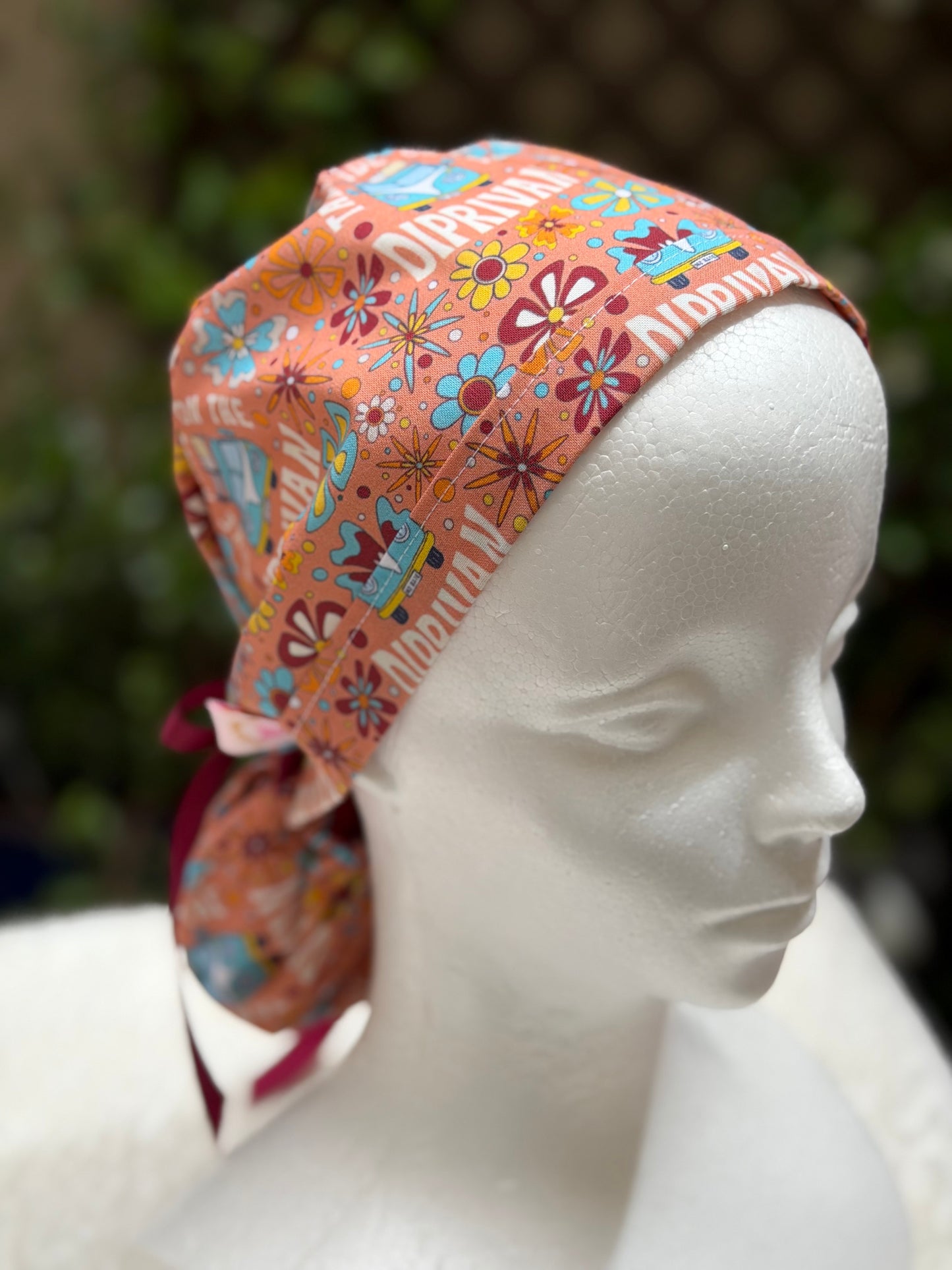 Diprivan Maroon Anesthesia Ponytail Scrub Cap