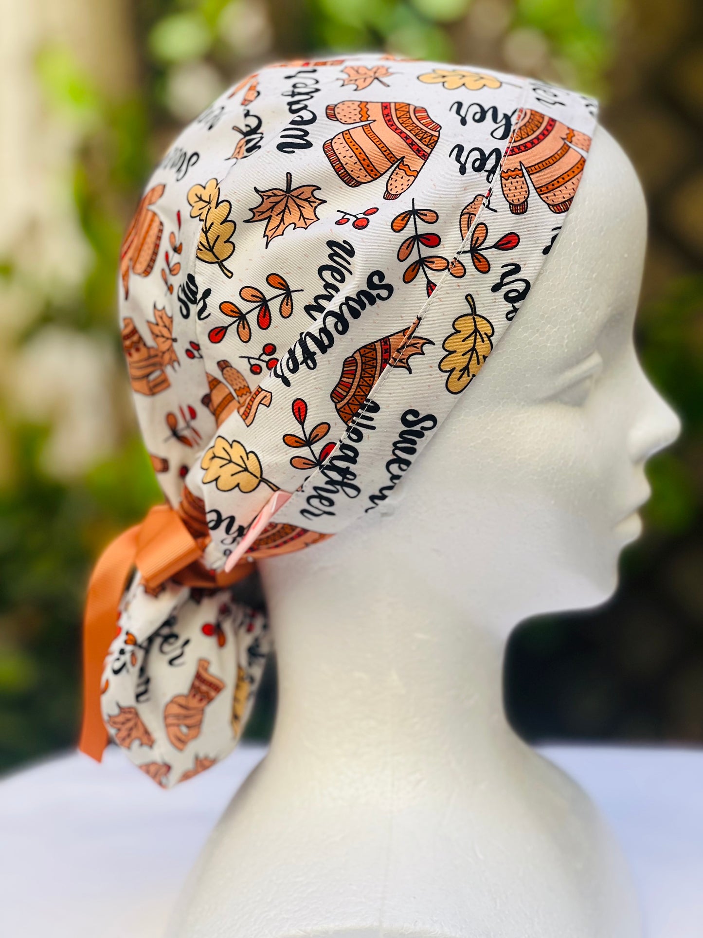 Sweater Weather Ponytail Scrub Cap