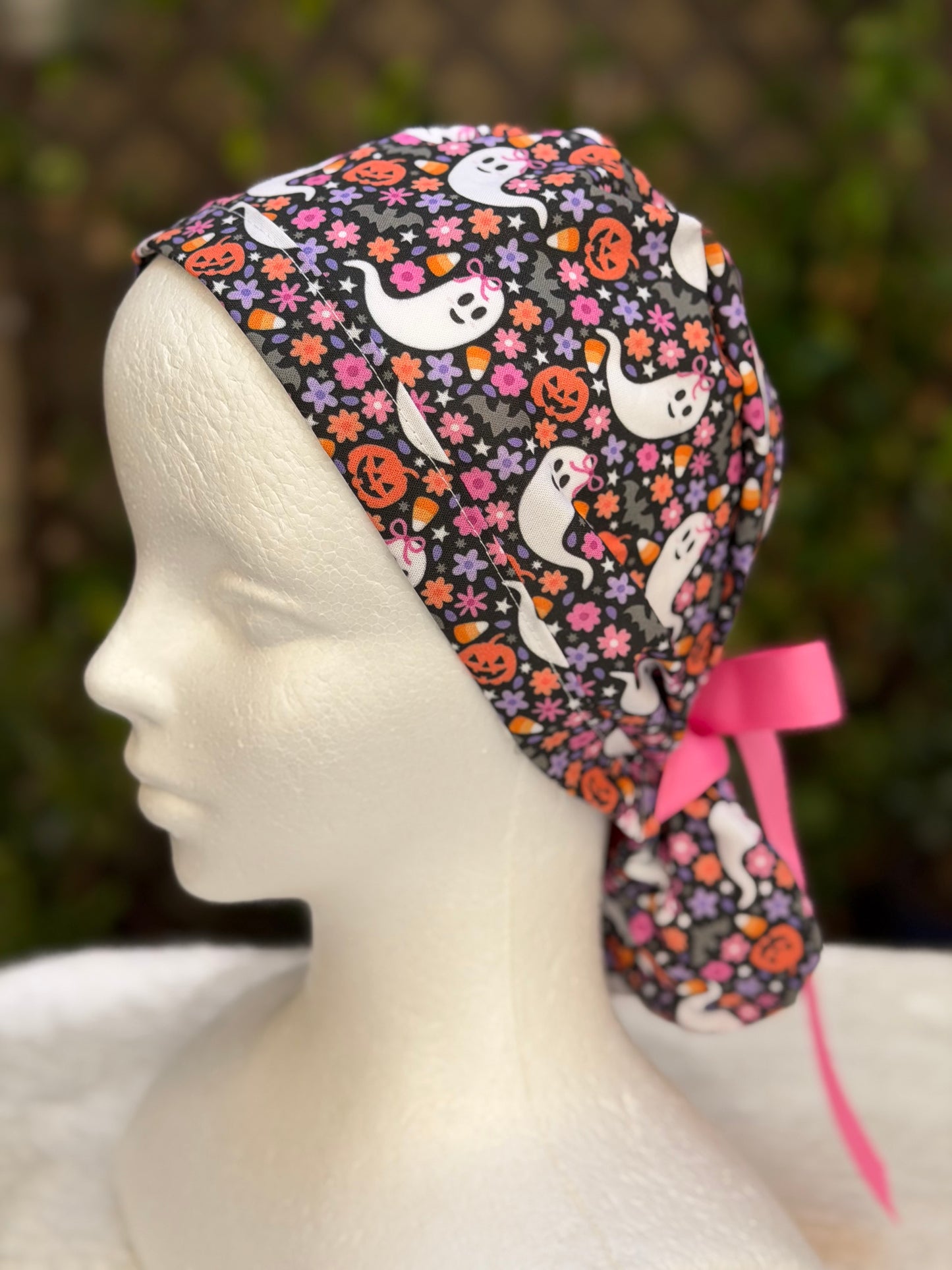 Coquette ghost with bow scrub cap (Copy)