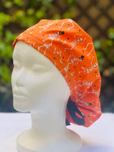 Load image into Gallery viewer, Dancing skeleton Ponytail scrub cap

