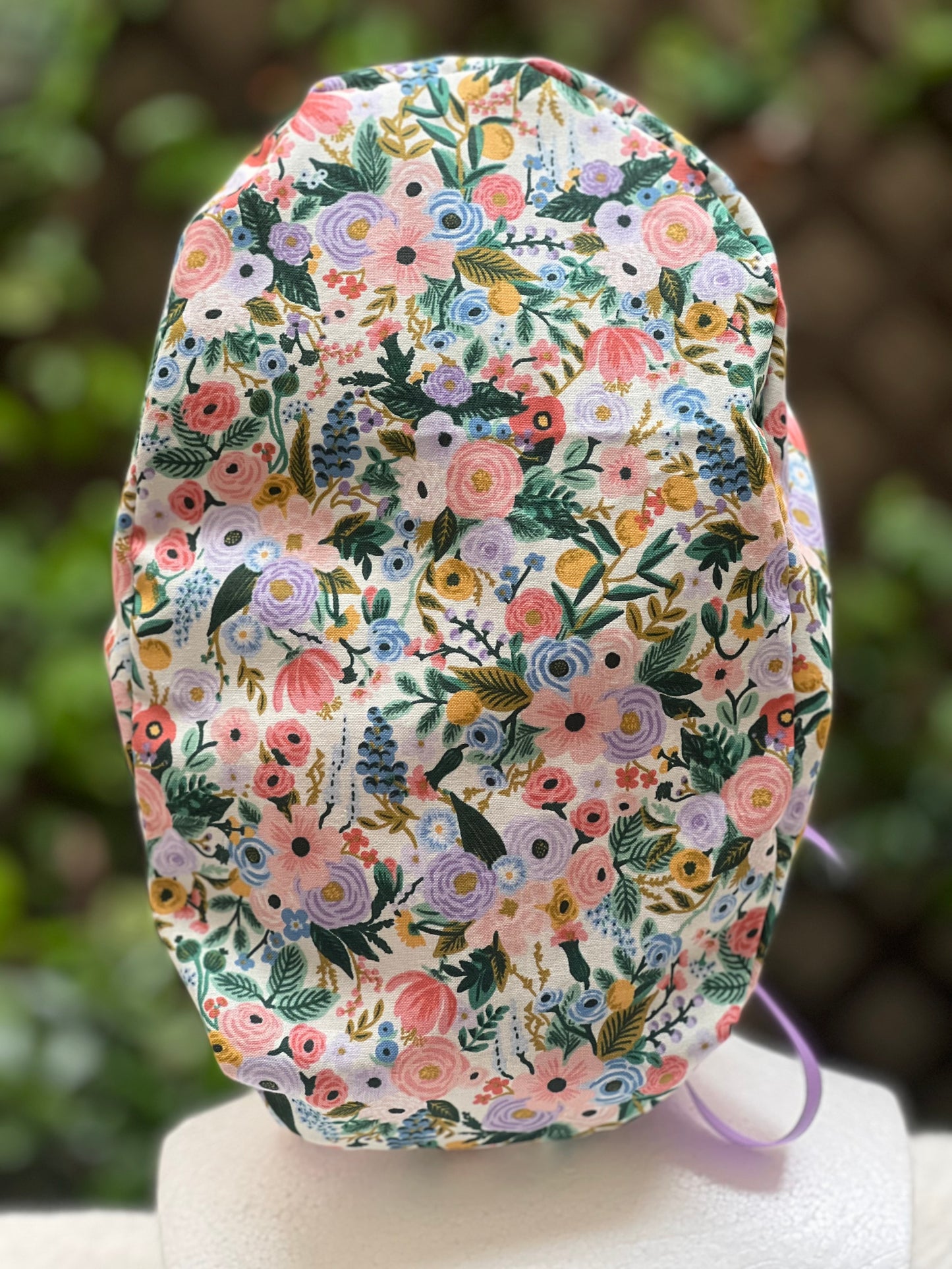 Bella ponytail scrub cap, Ivory small