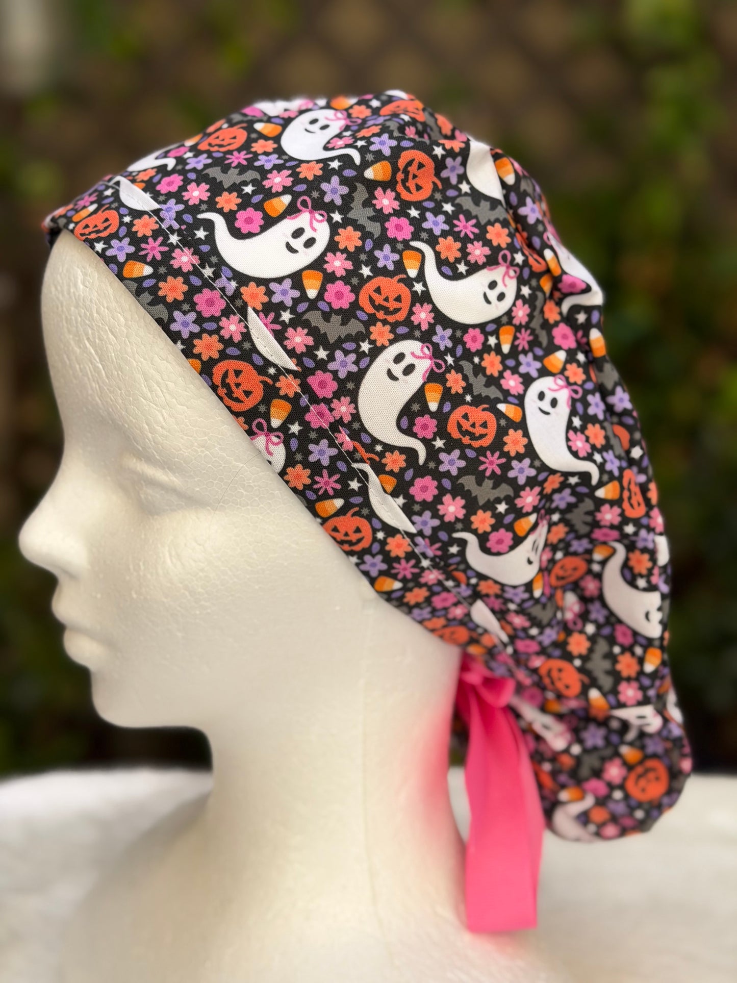 Coquette ghost with bow scrub cap (Copy)