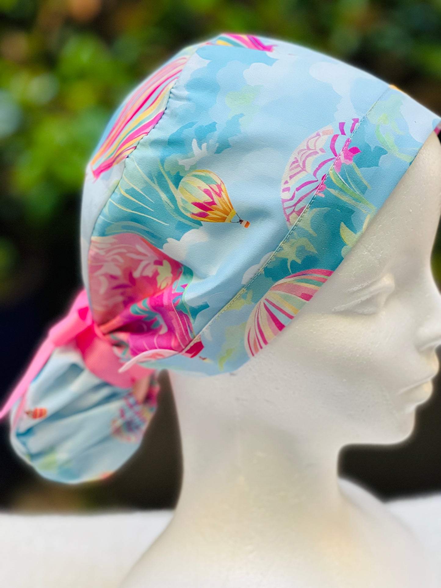 Preppy Hot air balloonPonytail Scrub Cap