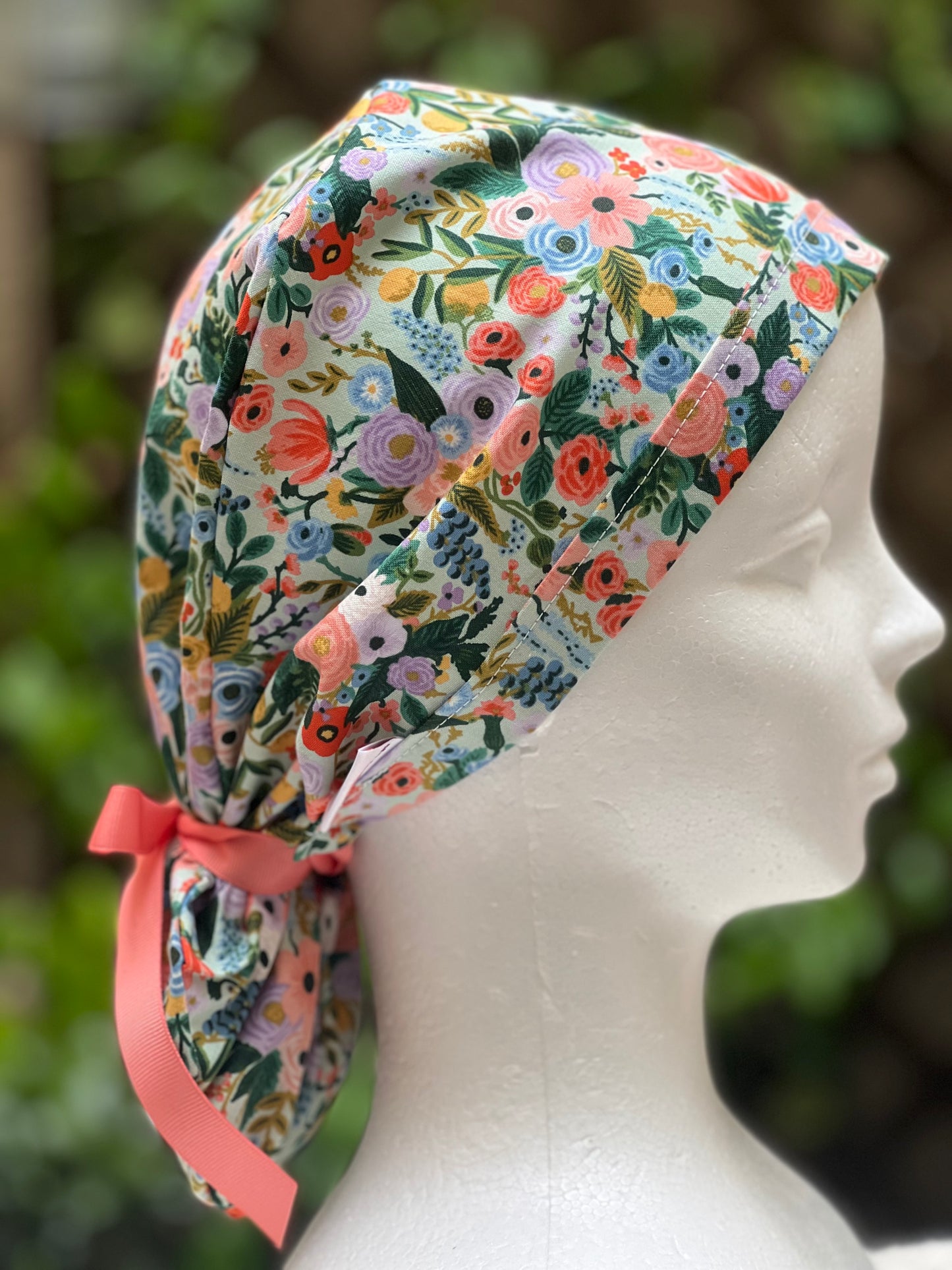 Morgan ponytail scrub cap, mint mini