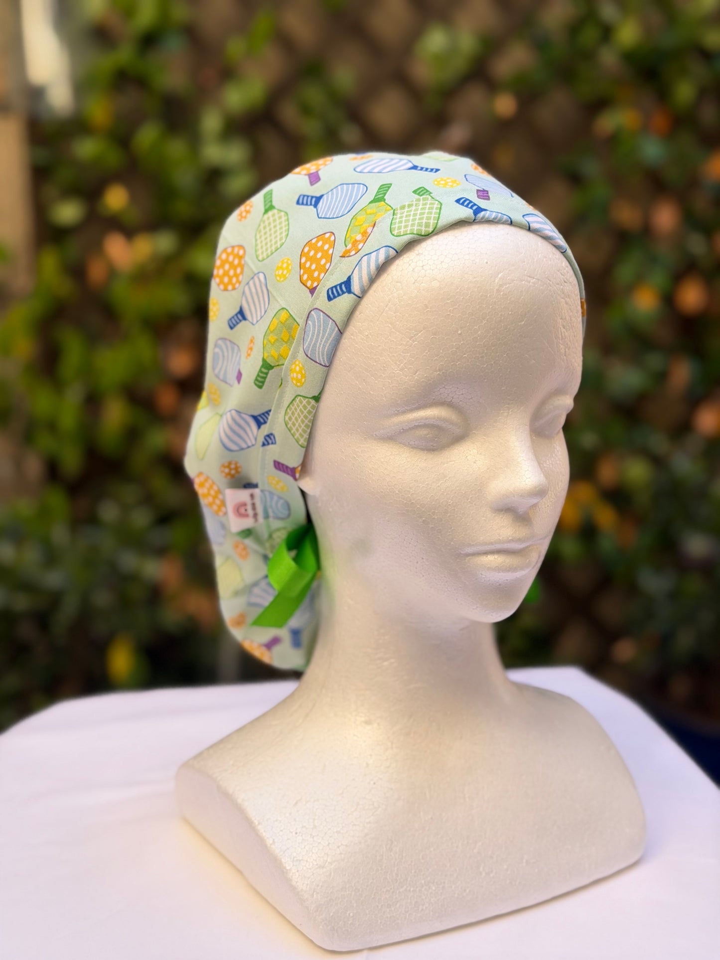 Pickleball Ponytail Scrub Cap