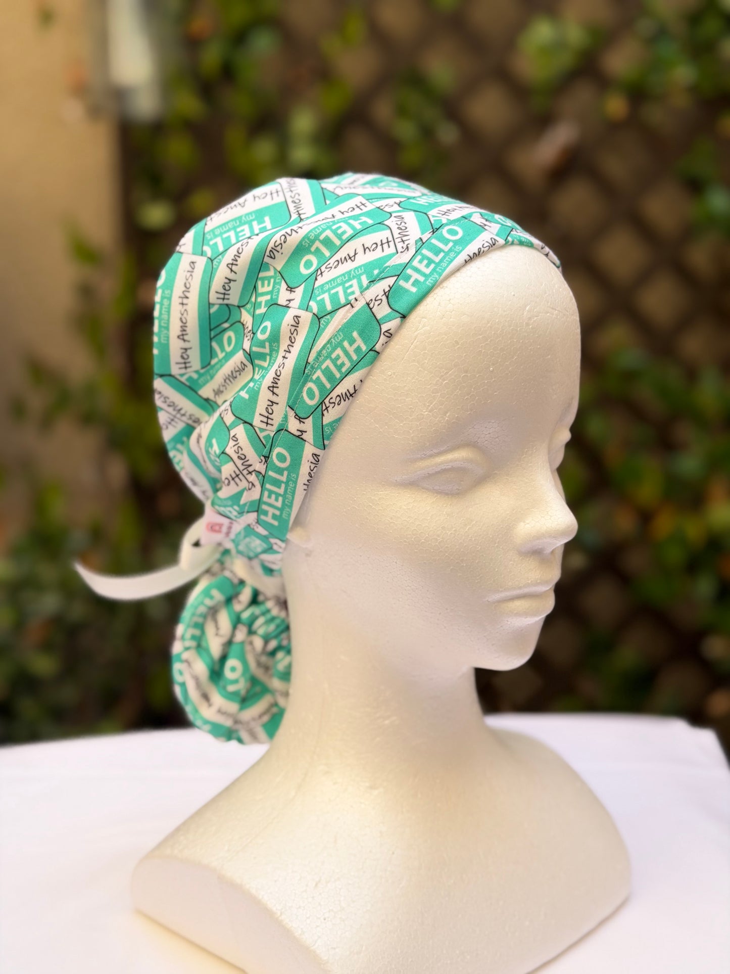Hey Anesthesia Ponytail Scrub Cap