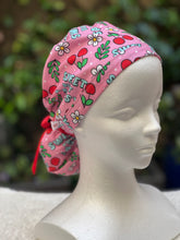 Load image into Gallery viewer, Pink Sweet but Sassy Ponytail Scrub Cap
