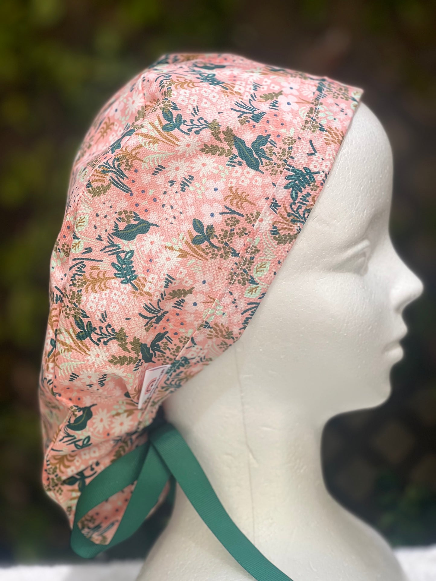 Peachy ponytail scrub cap