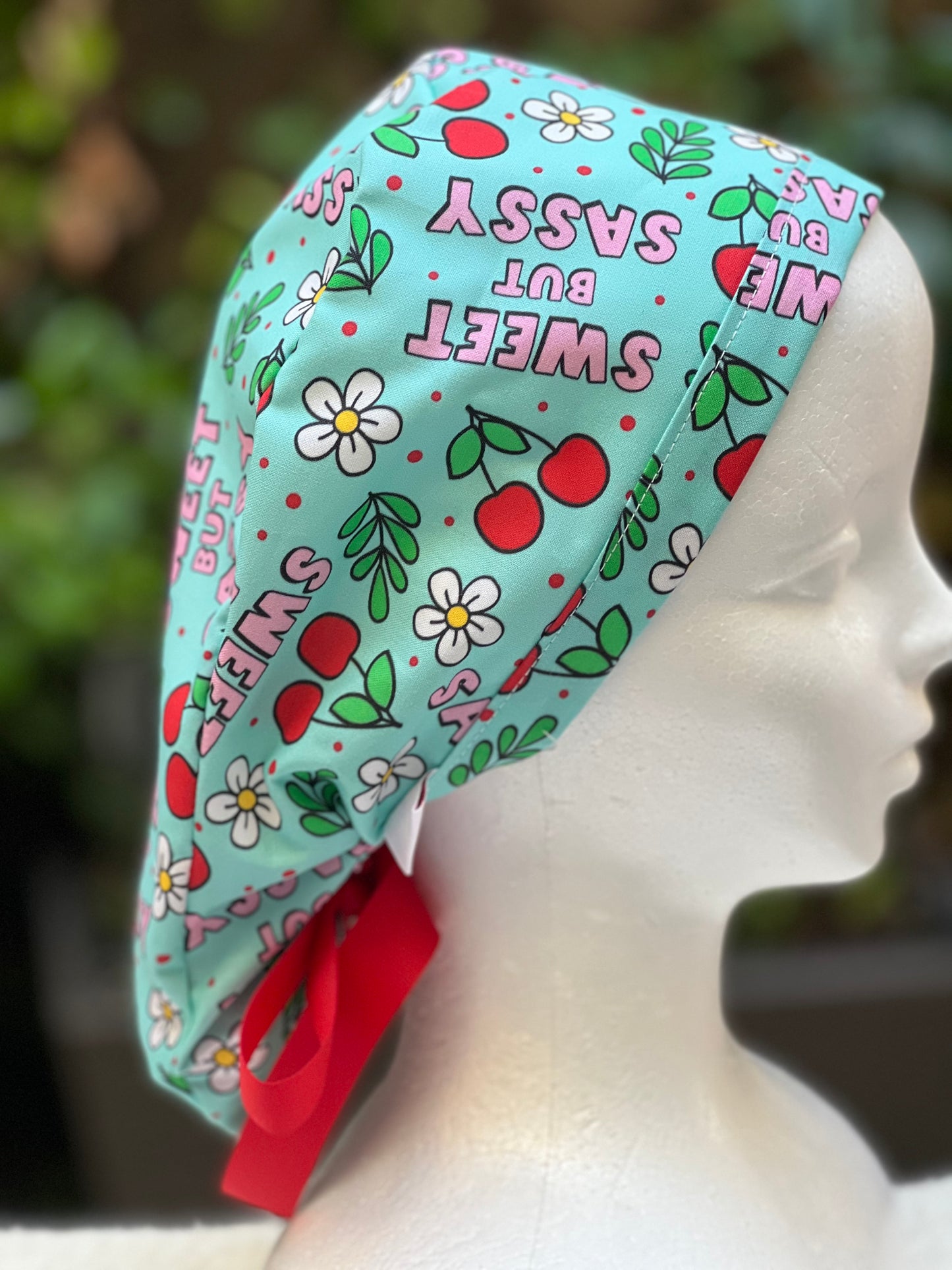 Sweet but Sassy Ponytail Scrub Cap