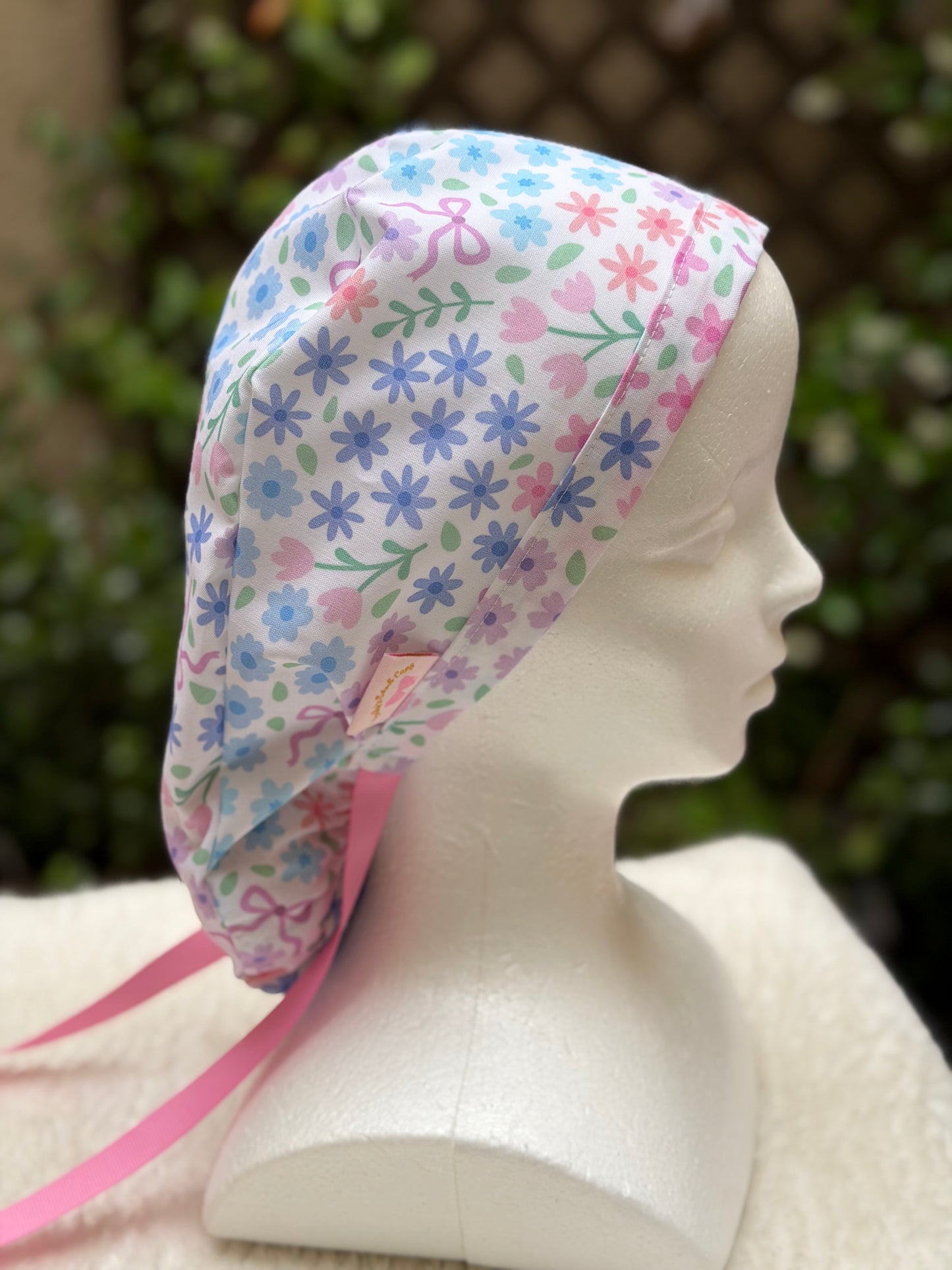 Spring Coquette Ponytail Scrub Cap (Copy)
