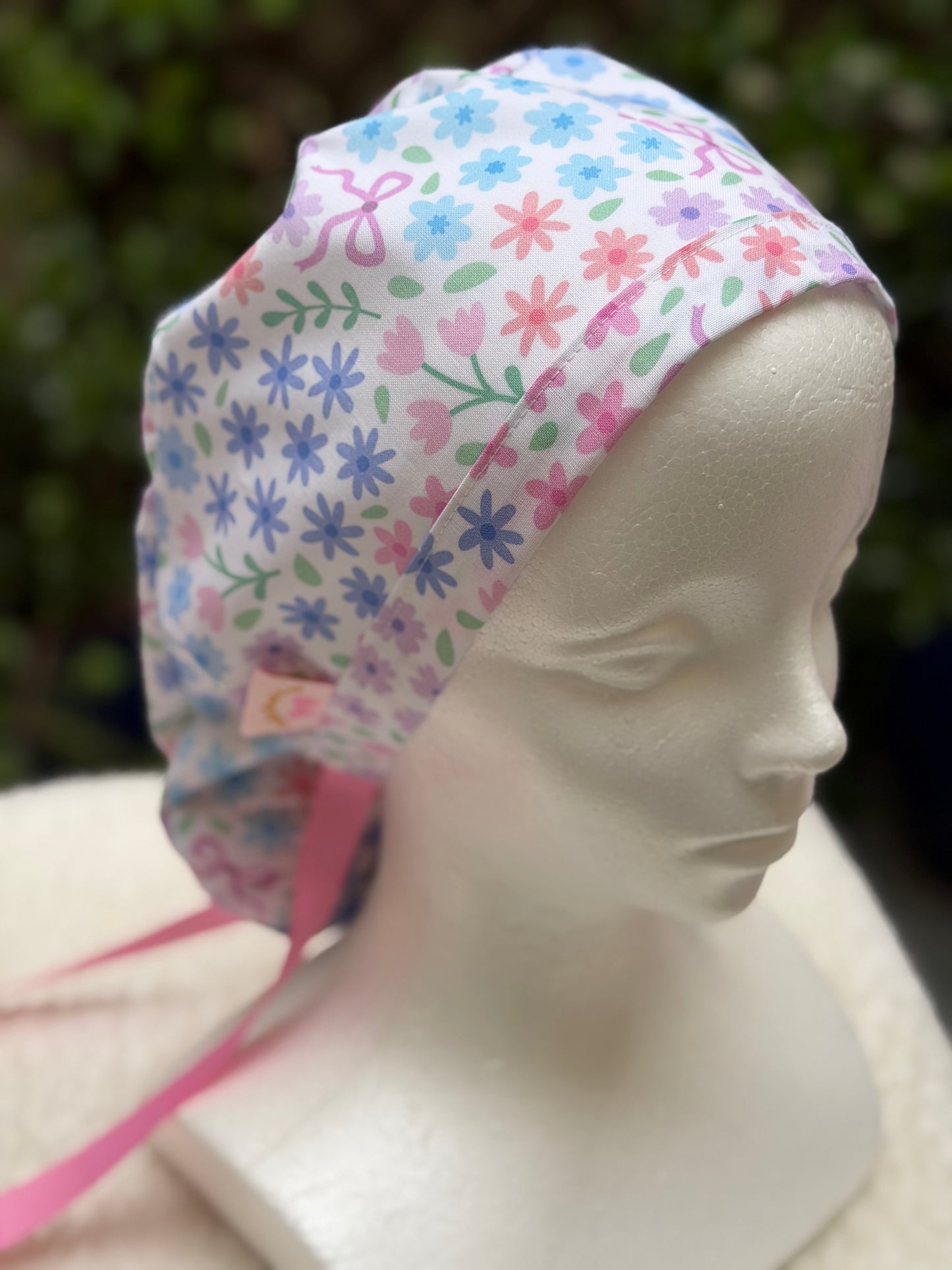 Spring Coquette Ponytail Scrub Cap (Copy)