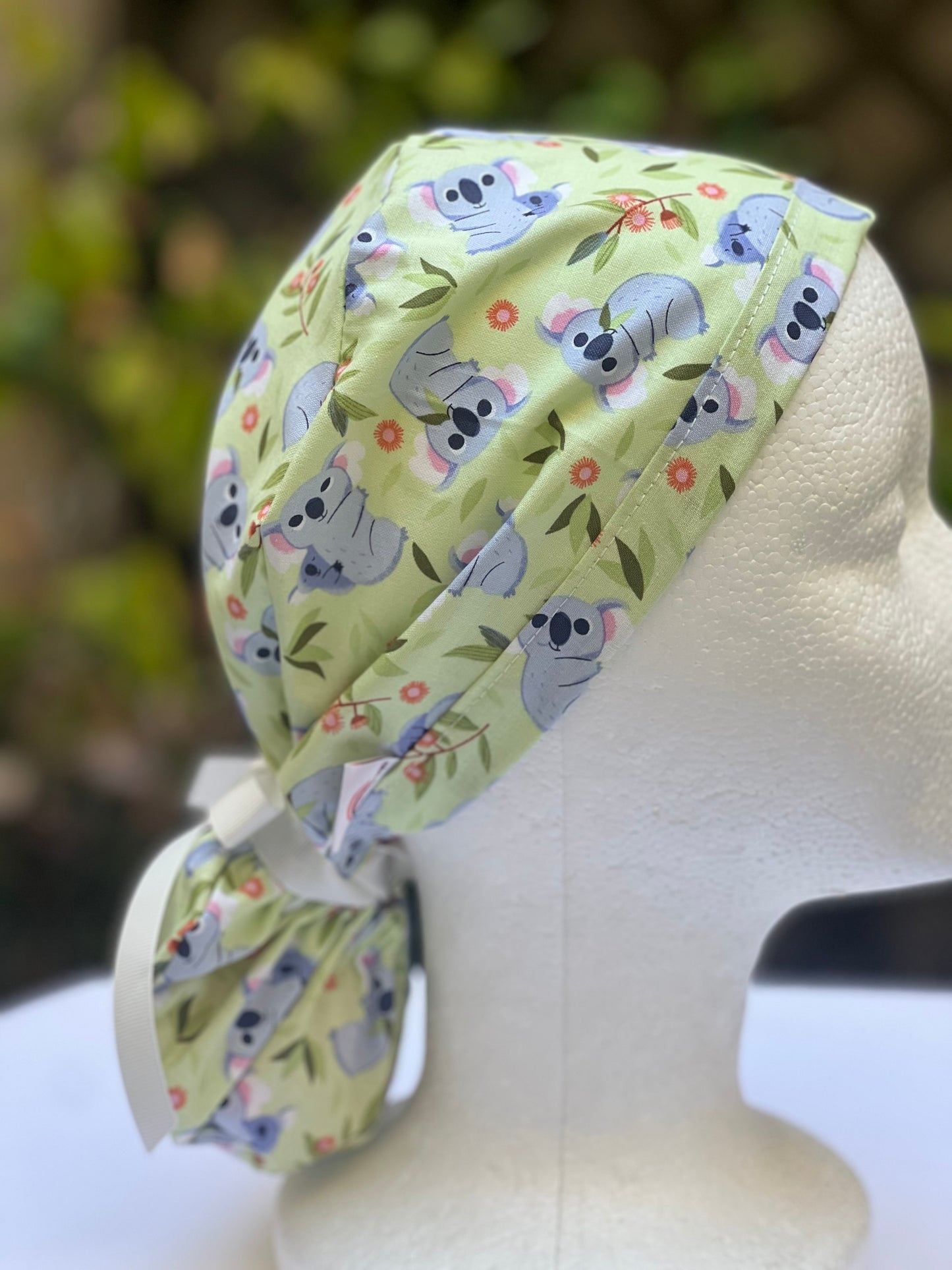 Koala bear ponytail scrub cap