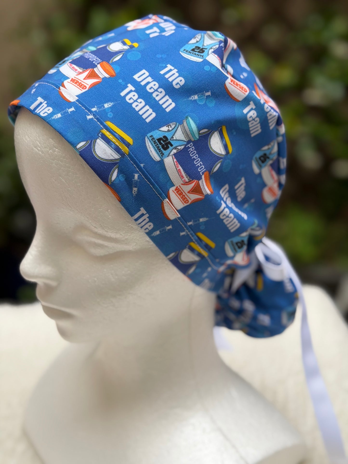 The Dream Team Anesthesia Ponytail Scrub Cap