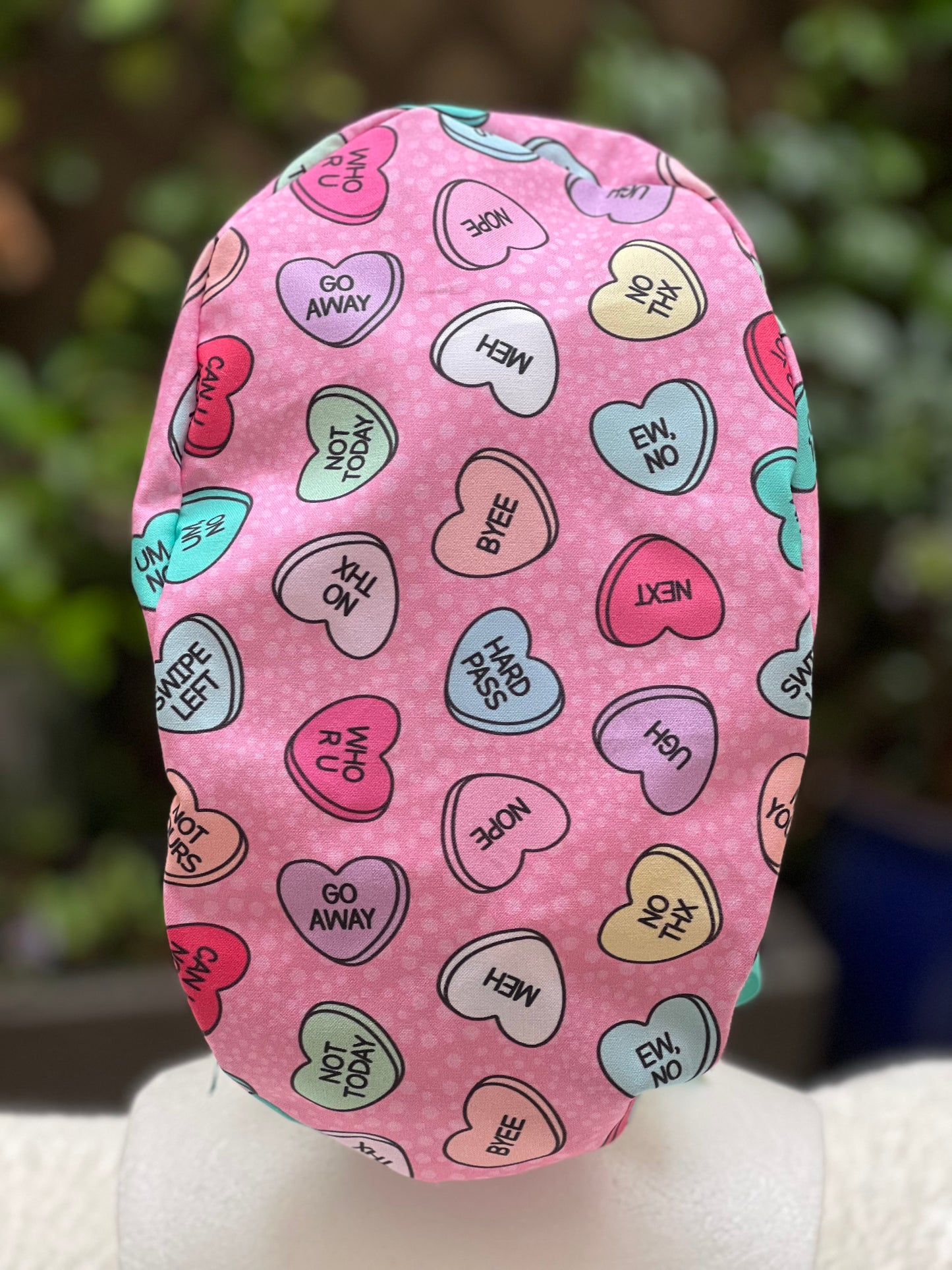 Anti-Valentines Ponytail scrub cap