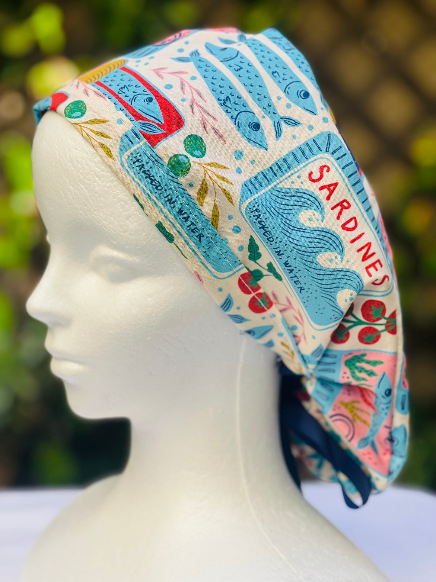 Sardines Ponytail Scrub Cap