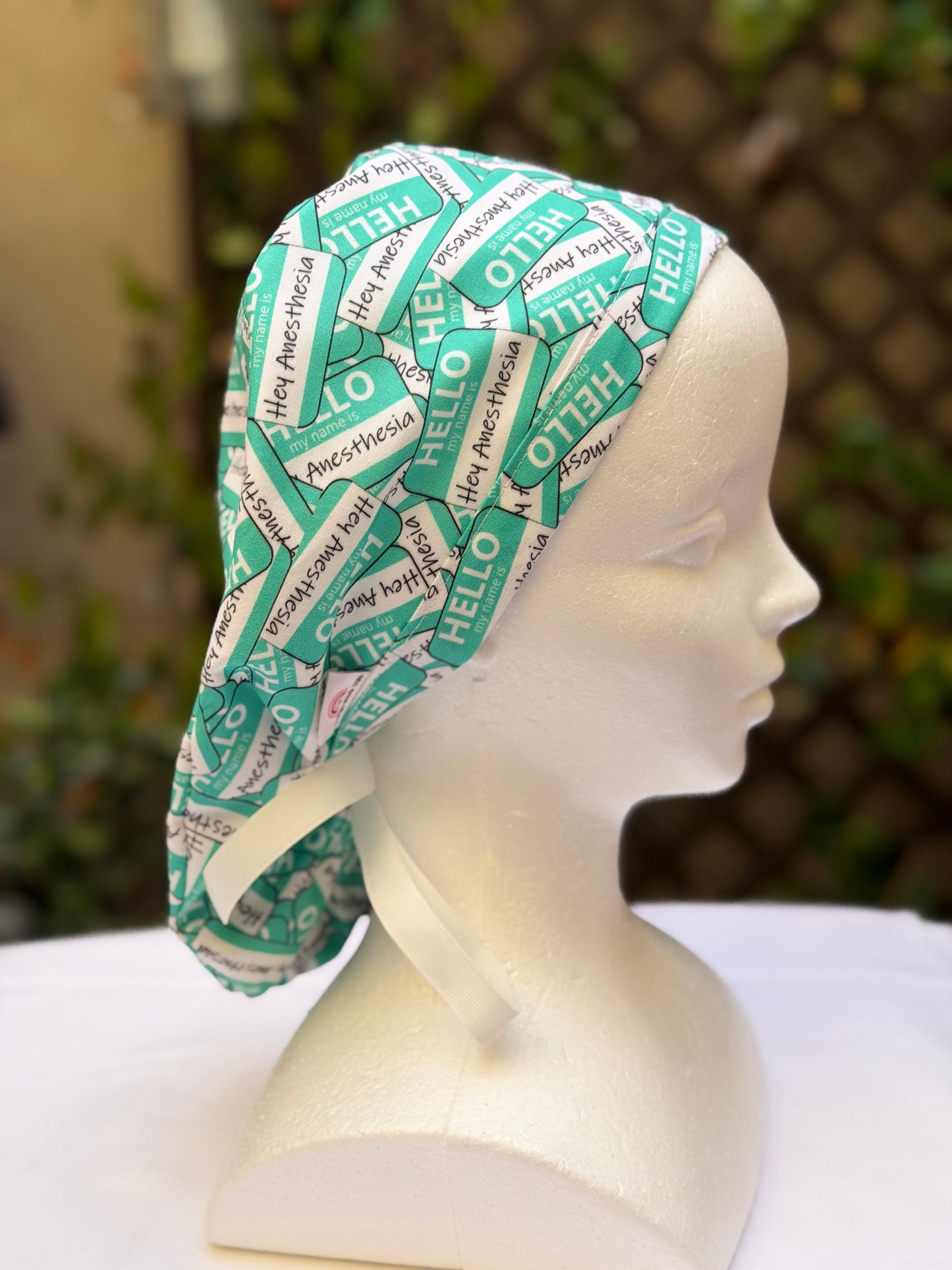 Hey Anesthesia Ponytail Scrub Cap