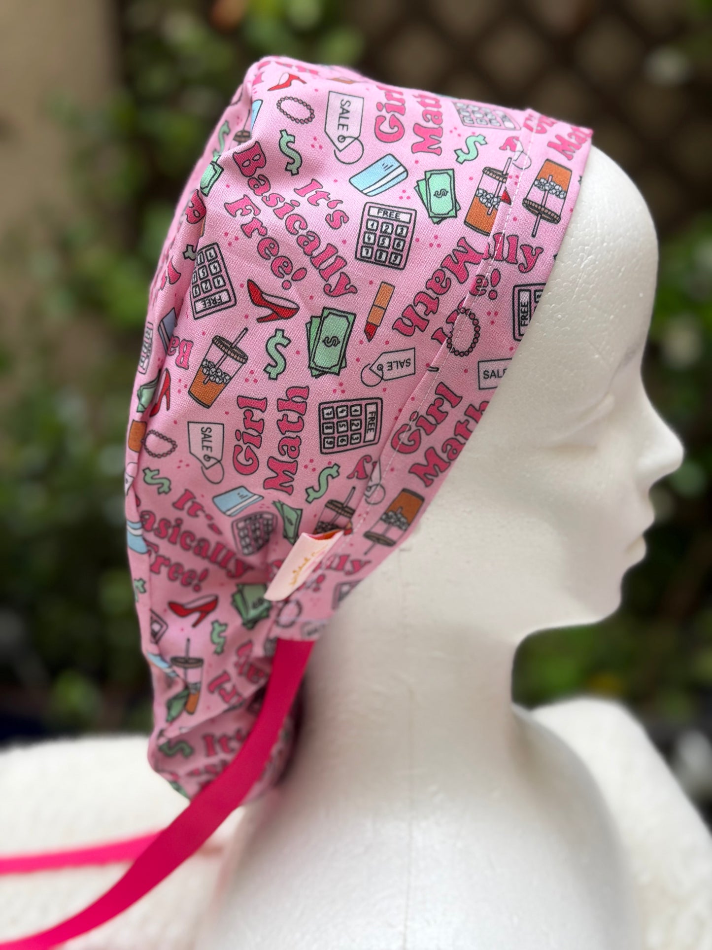 Girl Math Ponytail Scrub Cap