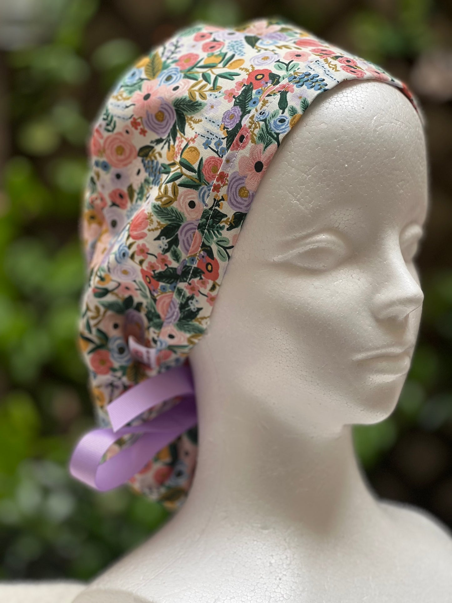 Bella ponytail scrub cap, Ivory small