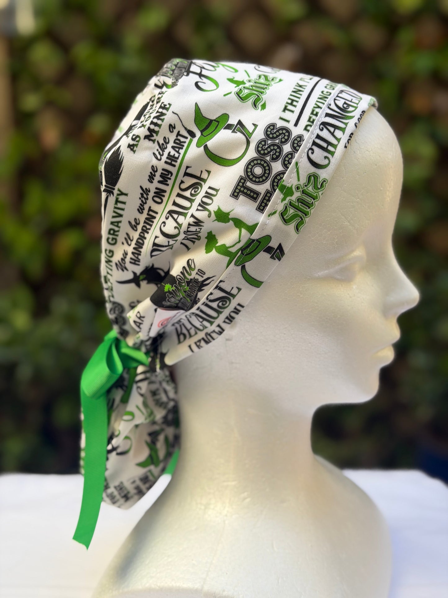 Toss toss  with Caution Ponytail Scrub Cap