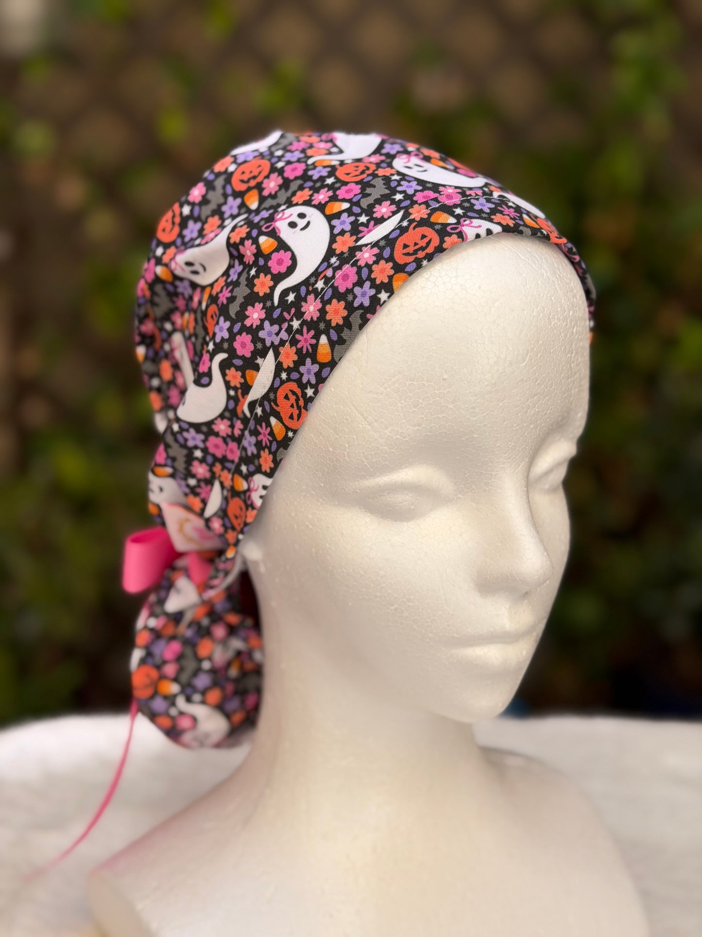Coquette ghost with bow scrub cap (Copy)