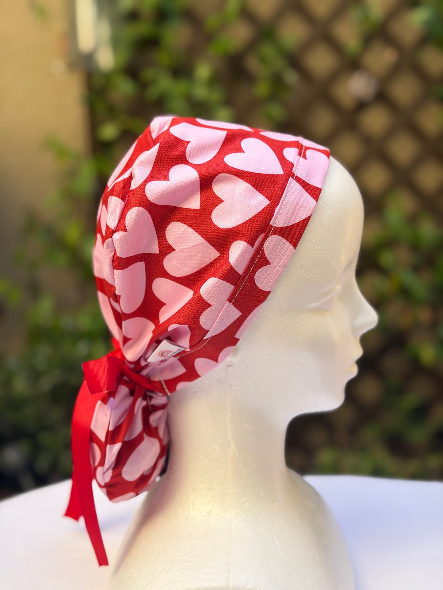 Hearts Valentines scrub cap