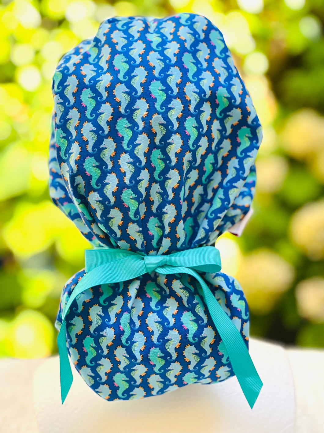 Seahorse Ponytail Scrub Cap