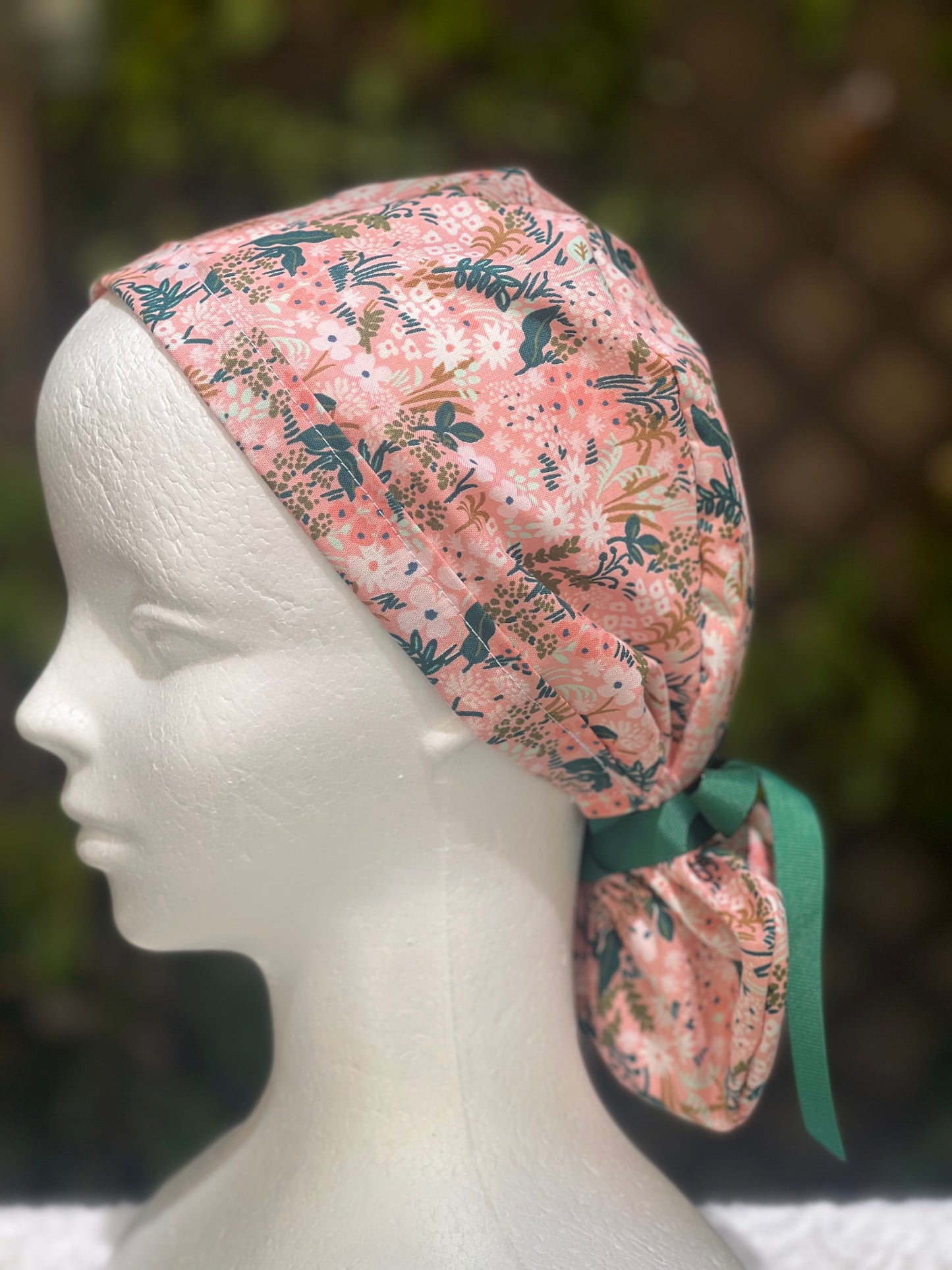 Peachy ponytail scrub cap