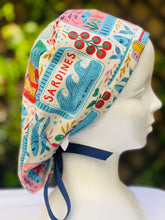 Load image into Gallery viewer, Sardines Ponytail Scrub Cap
