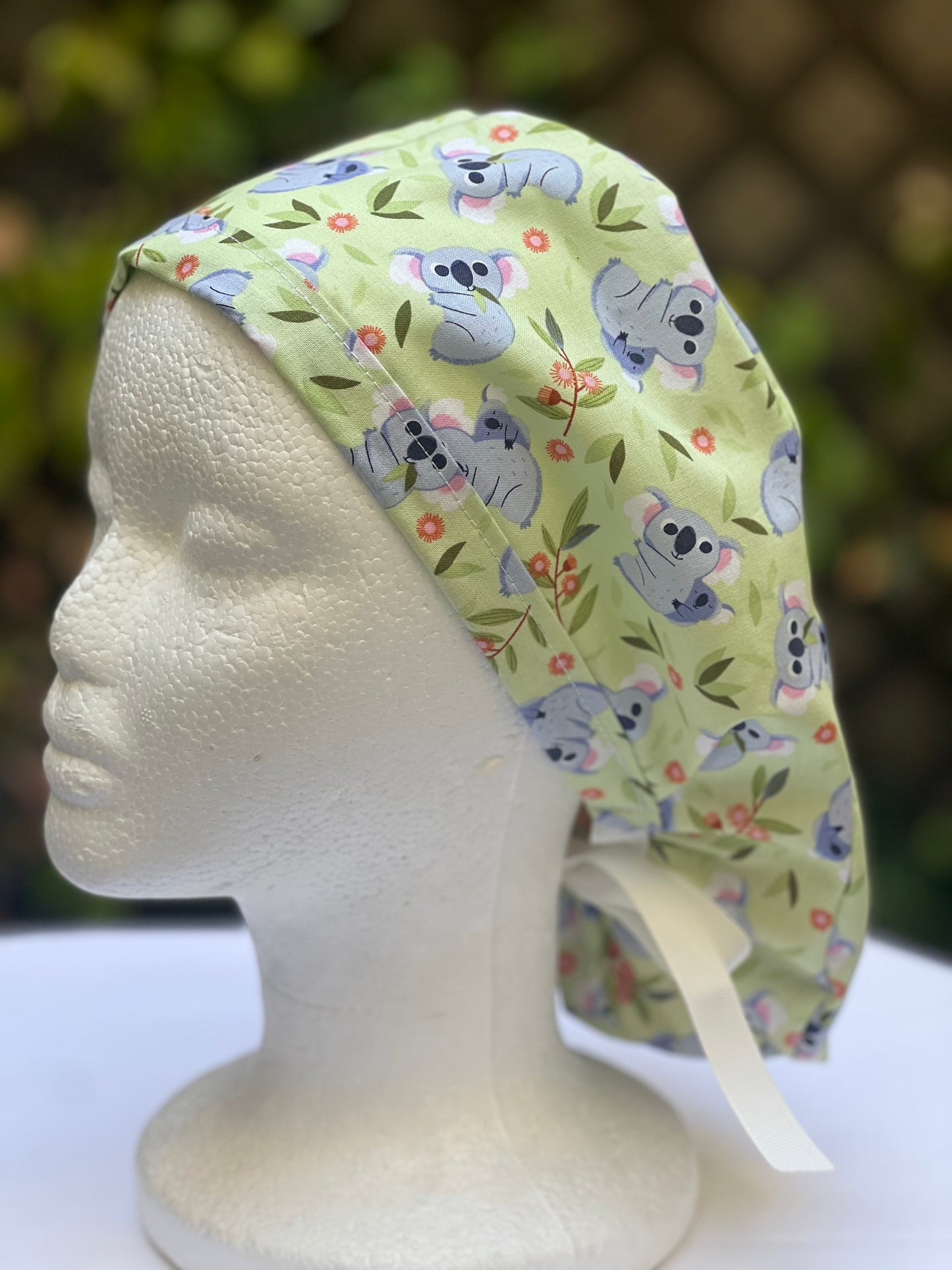 Koala bear ponytail scrub cap