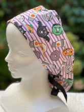 Load image into Gallery viewer, Purple Halloween scrub cap
