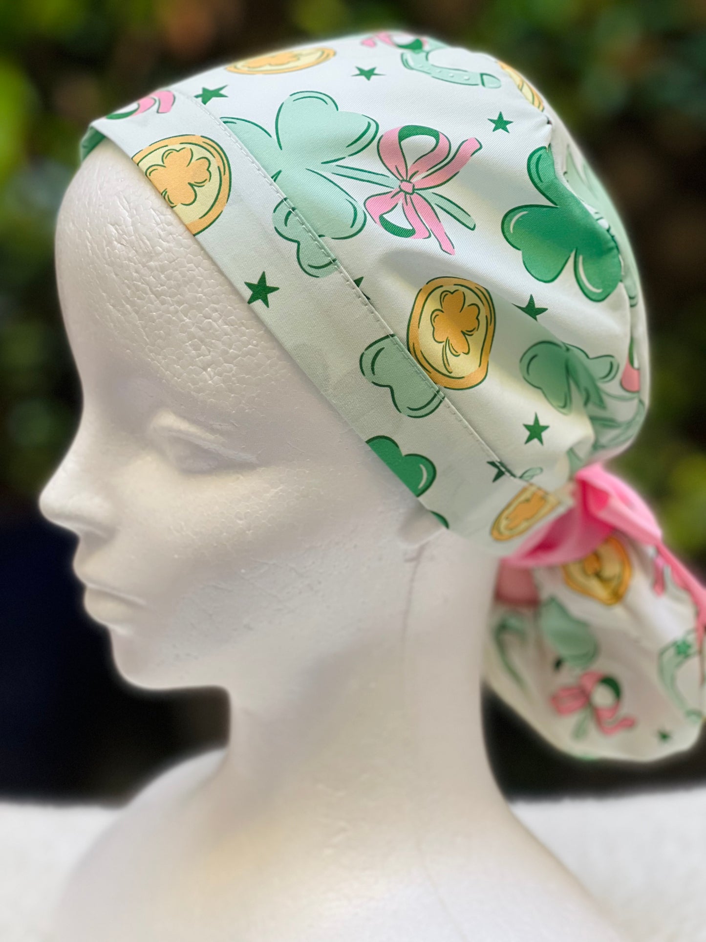 Feeling Lucky Ponytail Scrub Cap