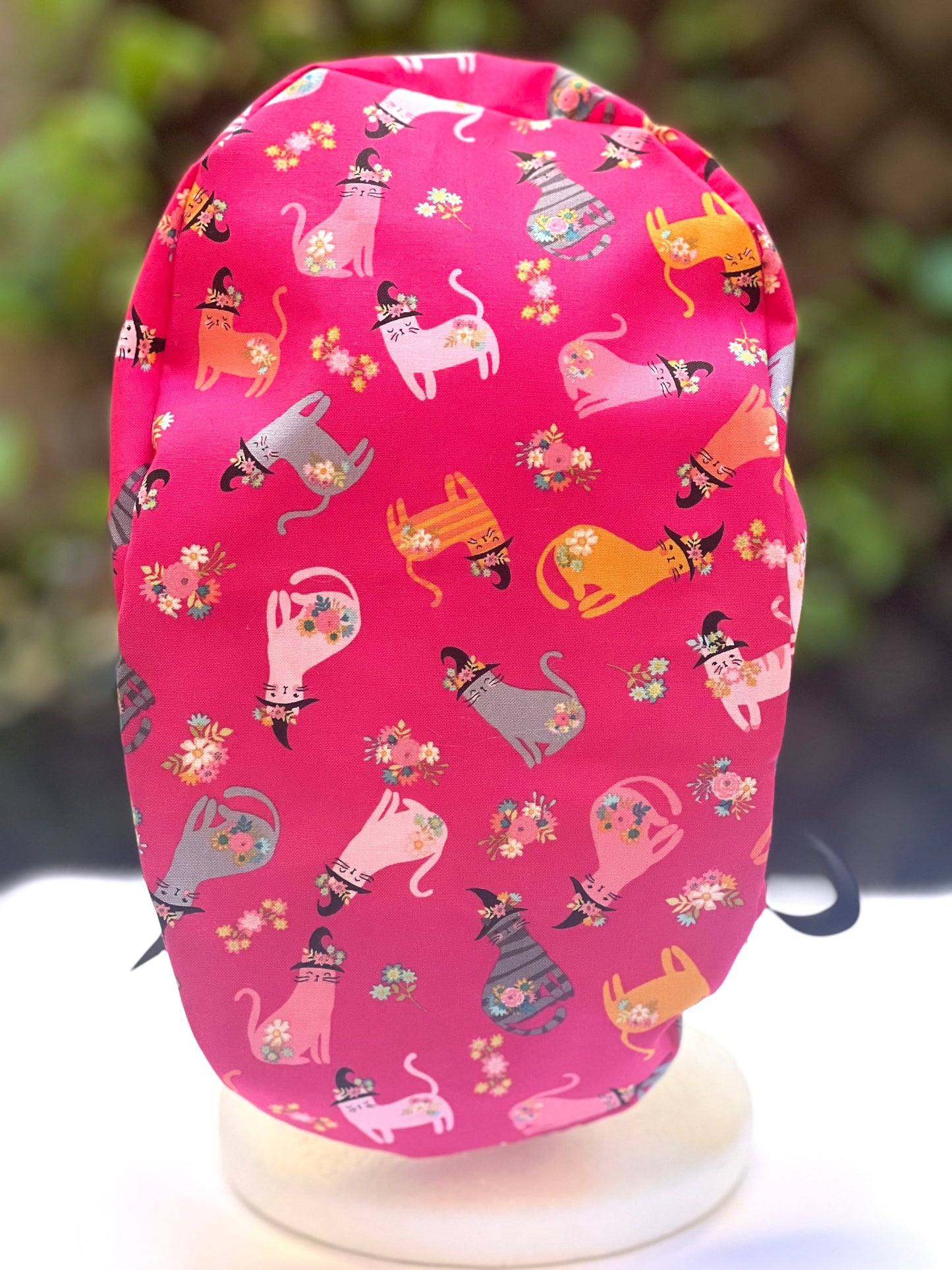 halloween kitty Ponytail scrub cap