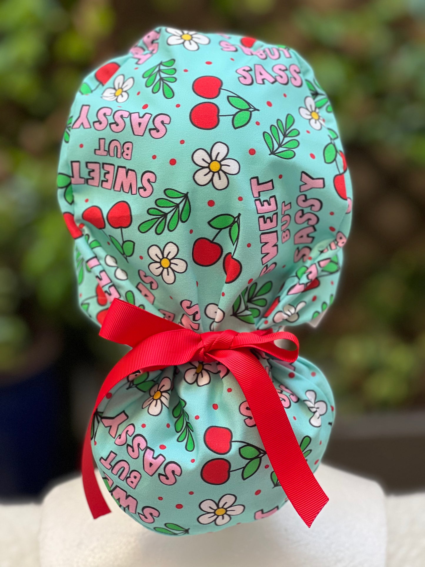 Sweet but Sassy Ponytail Scrub Cap
