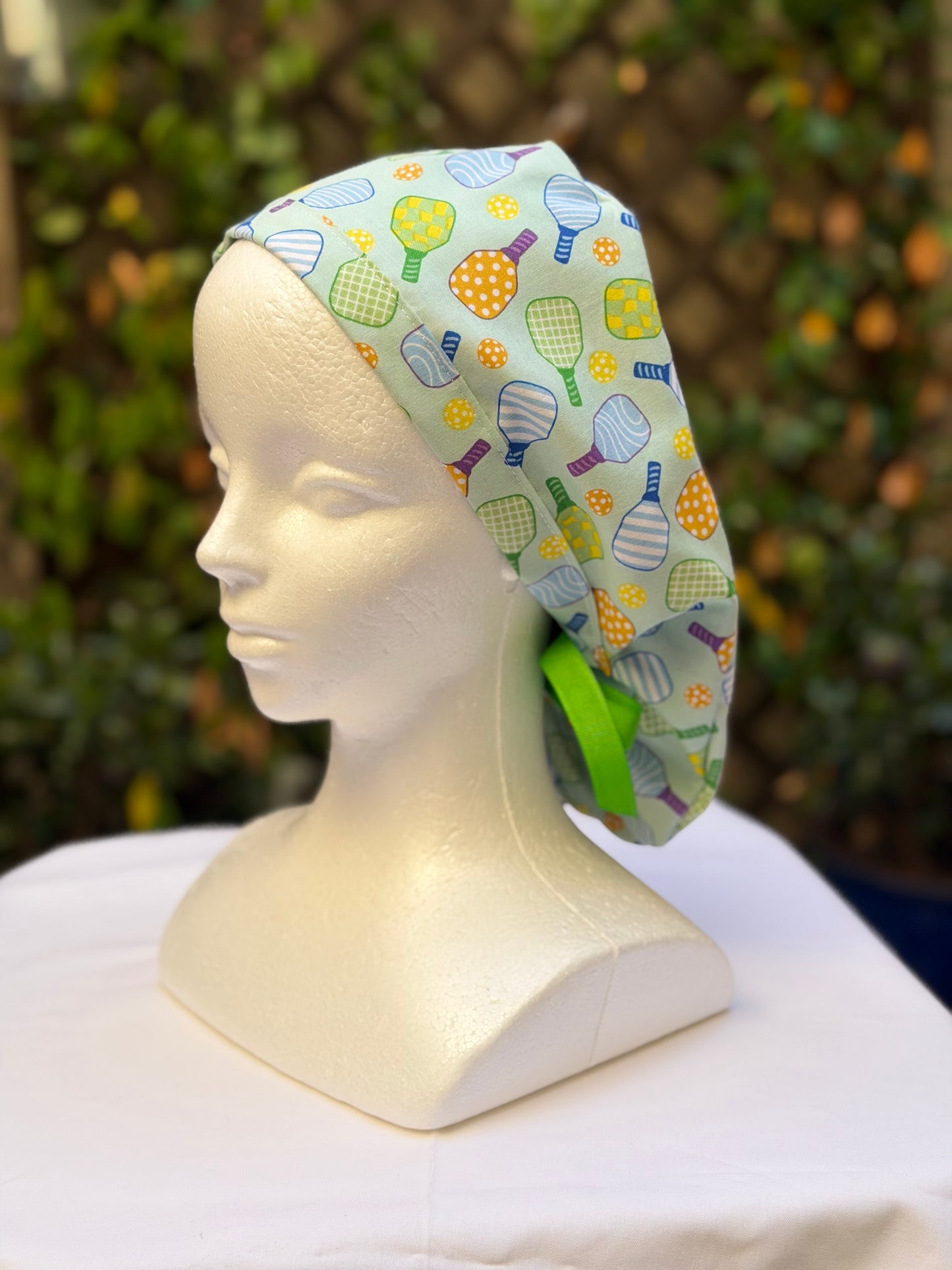 Pickleball Ponytail Scrub Cap